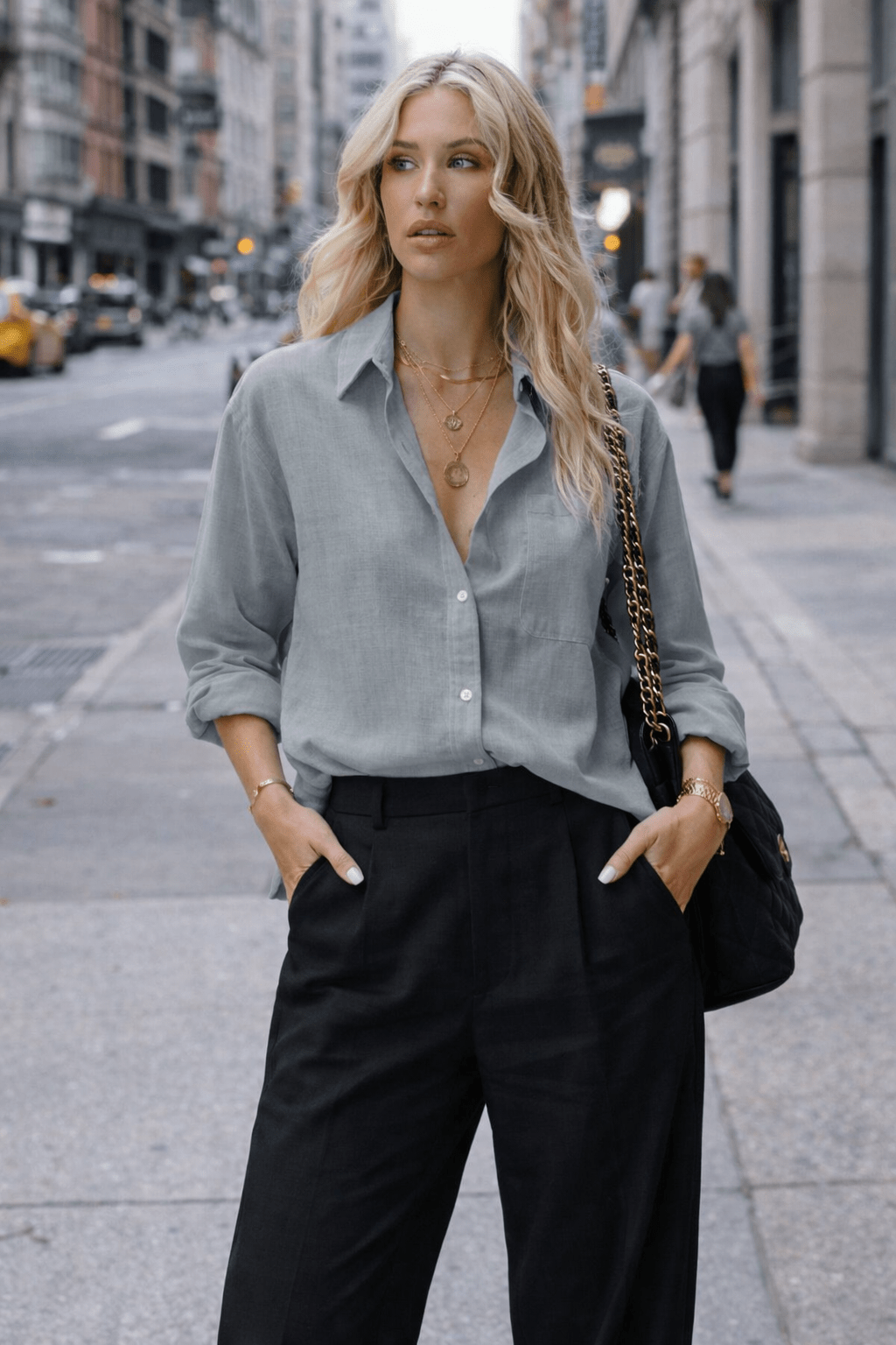 Chemise en coton et lin à manches longues pour femmes - Oyso - ma