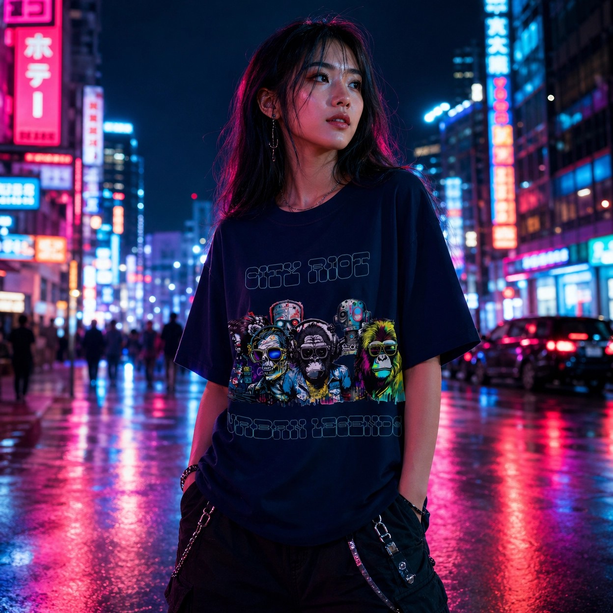 T-shirt col montant écologique unisexe -CITY RIOT-