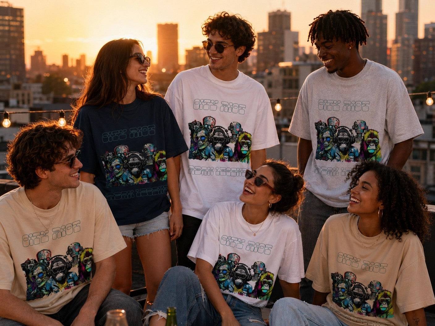 T-shirt col montant écologique unisexe -CITY RIOT-