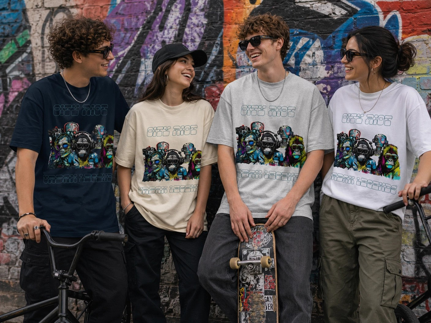 T-shirt col montant écologique unisexe -CITY RIOT-