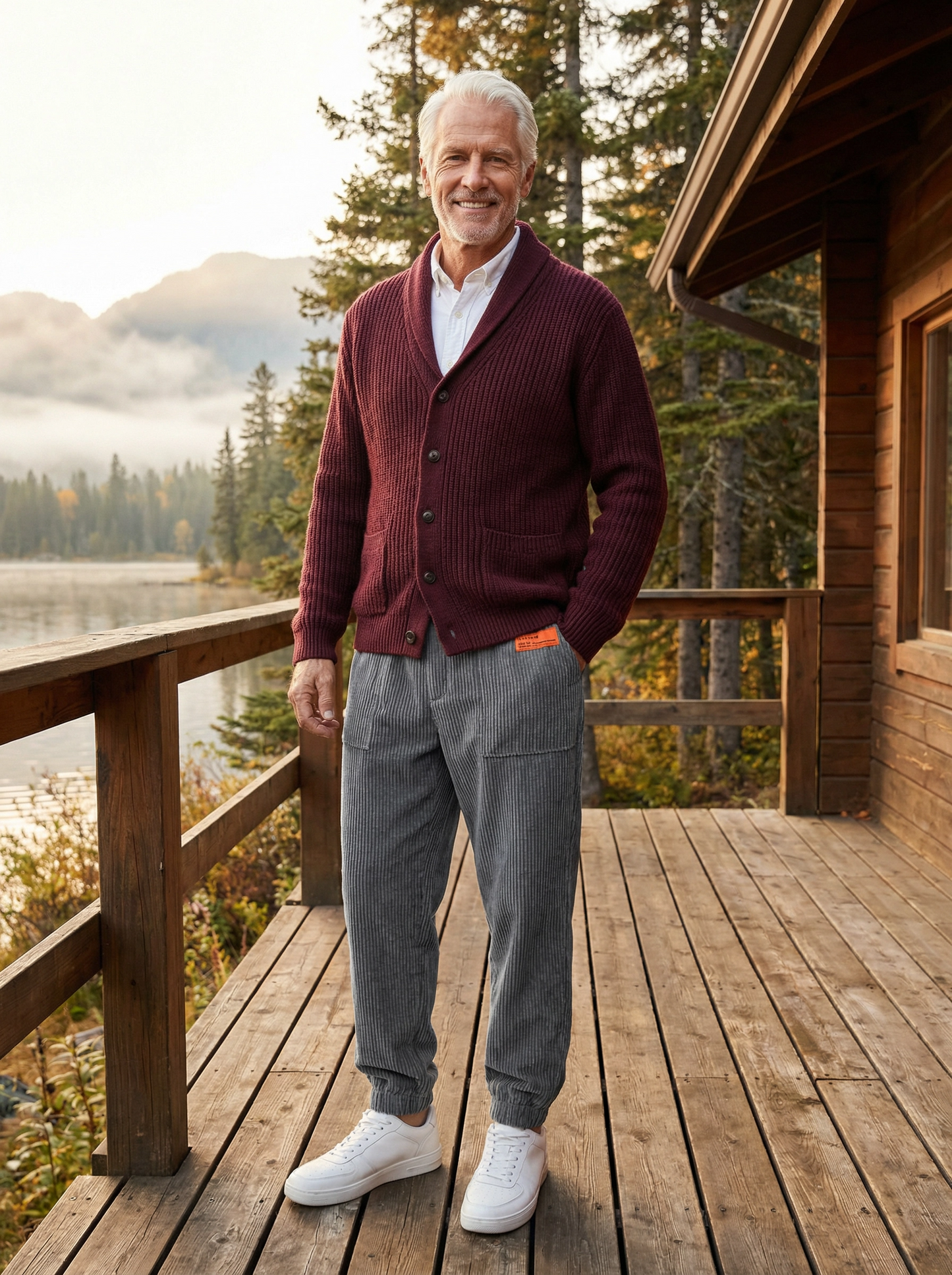Pantalon Cargo en Velours Côtelé Premium