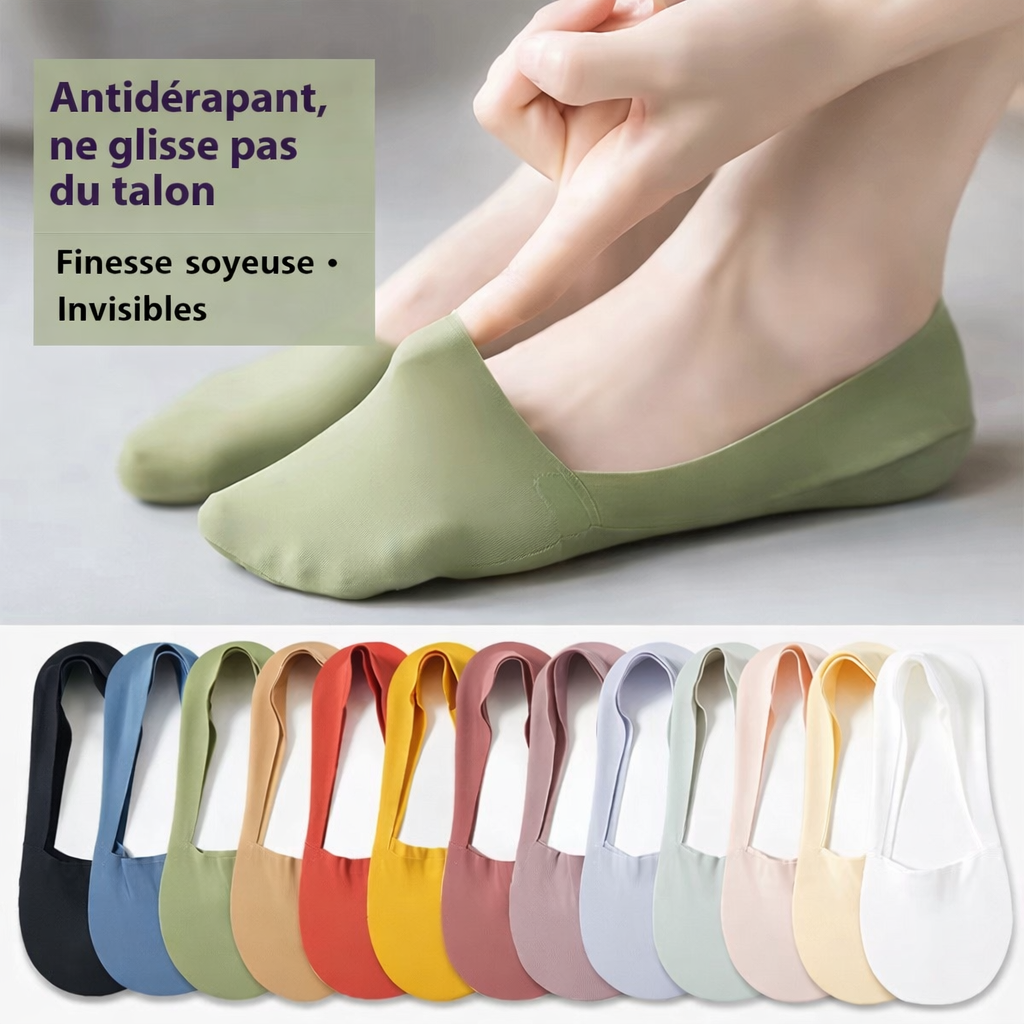 Chaussettes en soie glacée pour femmes , fond en coton fin