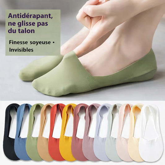 Chaussettes en soie glacée pour femmes , fond en coton fin