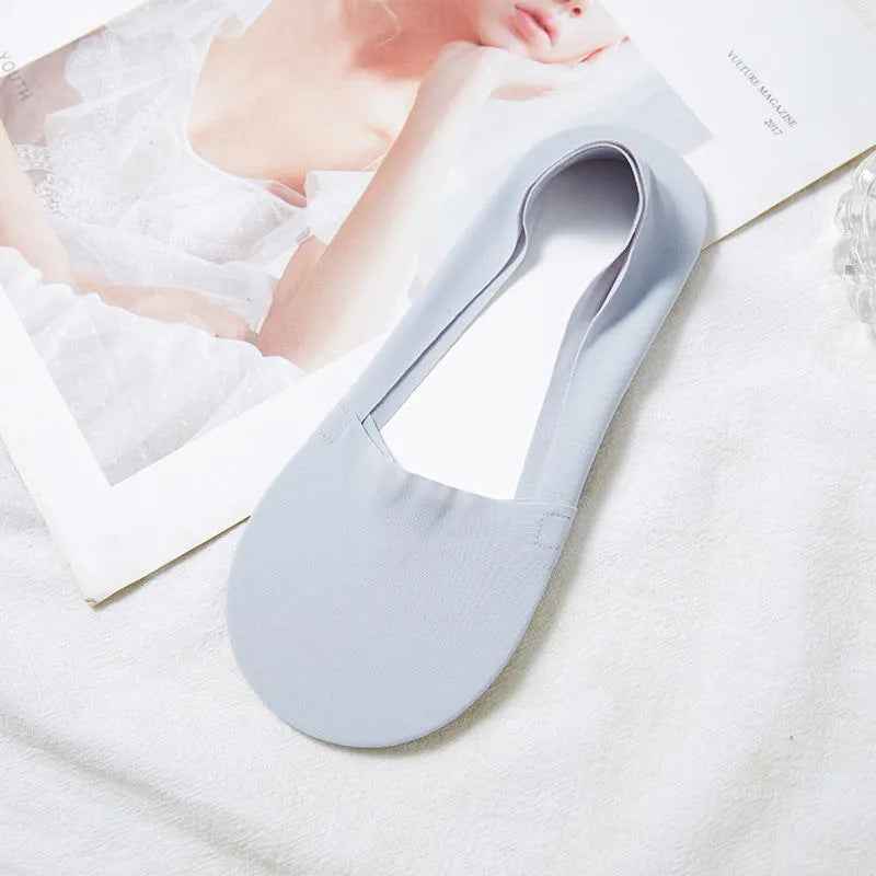 Chaussettes en soie glacée pour femmes , fond en coton fin