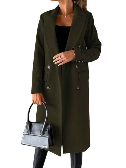 Manteau long à double boutonnage , coupe élégante