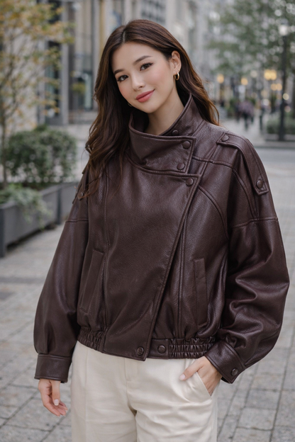 European Style Leather Coat Jacket, New Fashion