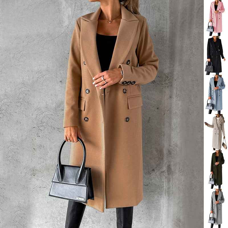 Manteau long à double boutonnage , coupe élégante