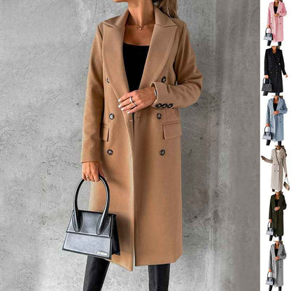 Manteau long à double boutonnage , coupe élégante