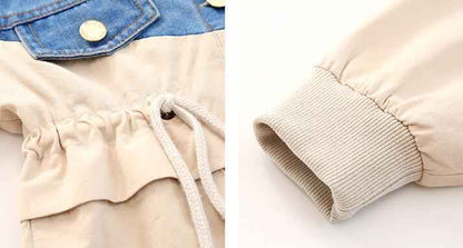 Trench-coat en denim simple pour filles à la mode