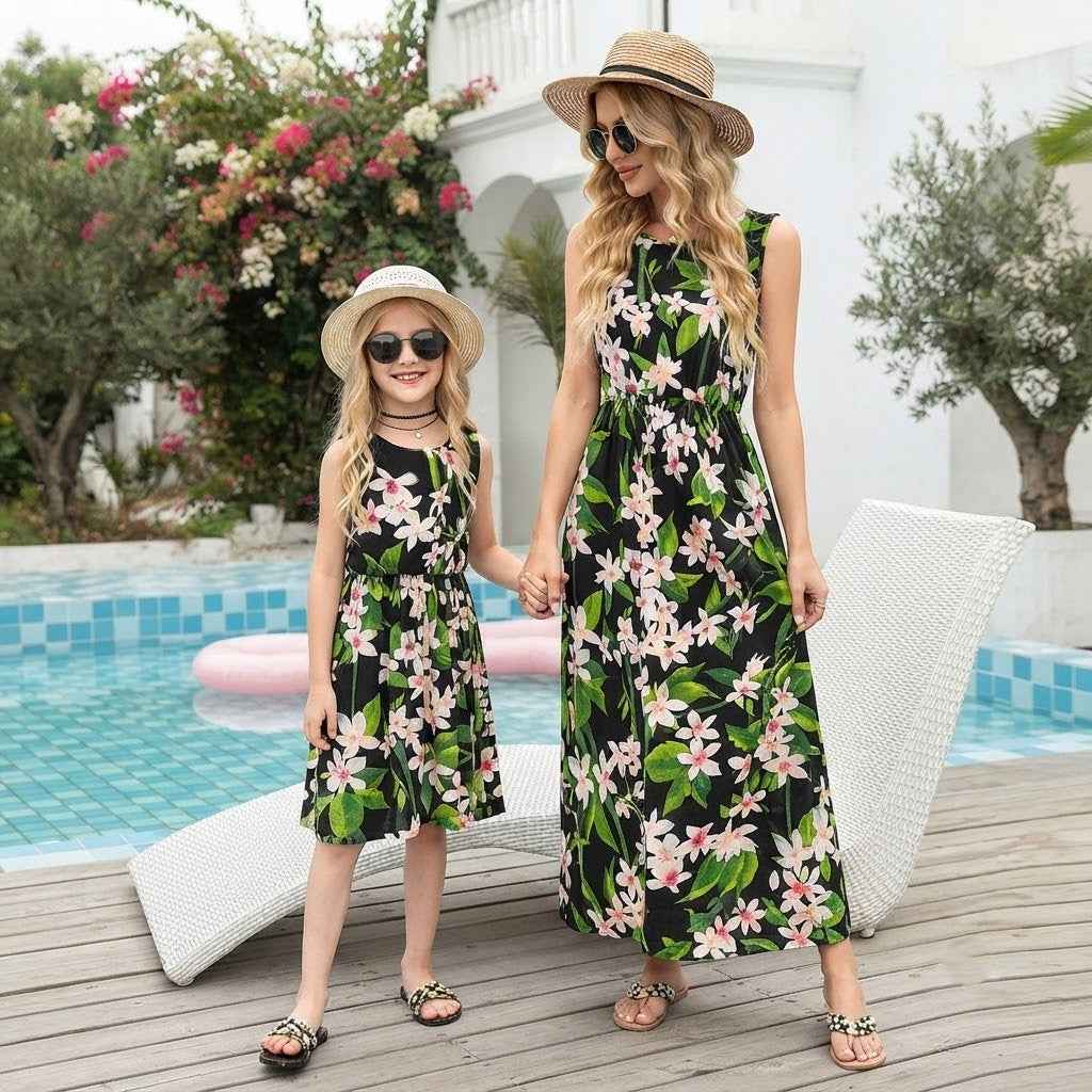 Robe de plage de vacances Mère et fille