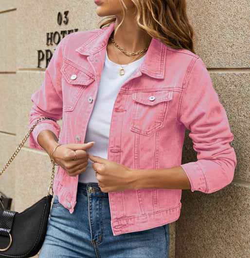 Veste en jean slim à col costume