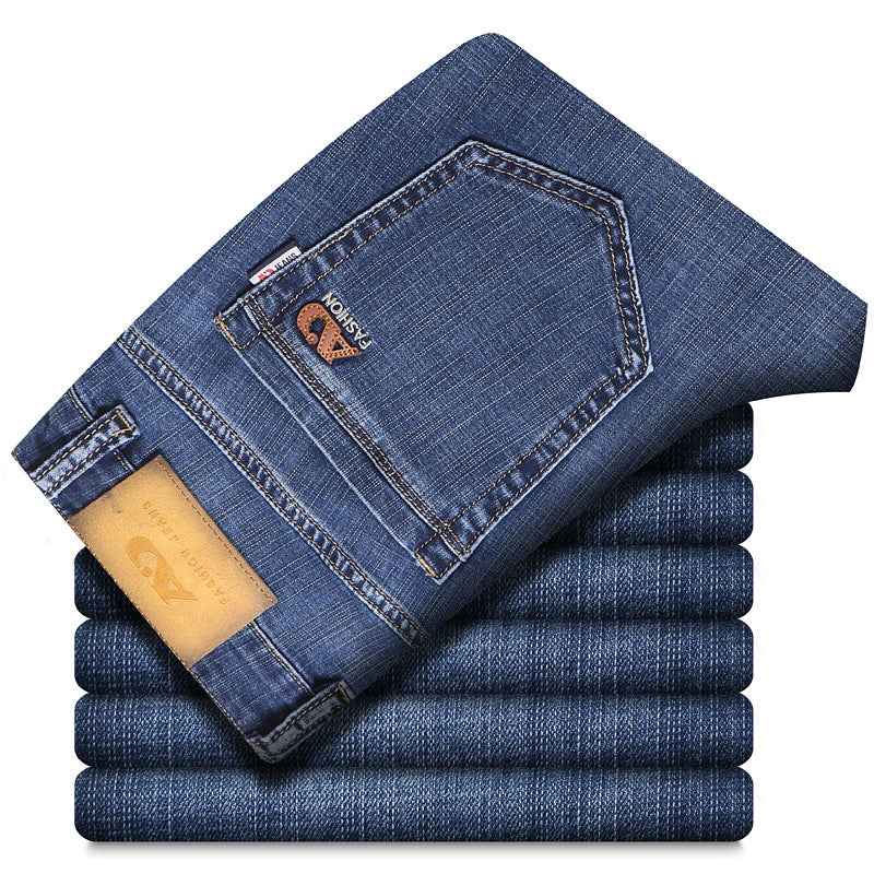 Pantalon Jeans en Conton droits et amples
