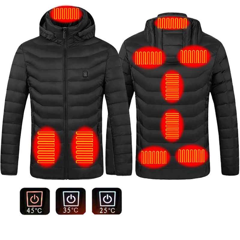 Veste d'hiver chauffante USB en coton électrique pour hommes , vêtement thermique