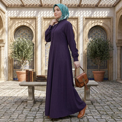 Cardigan rétro pour femmes à col rond, grande robe évasée