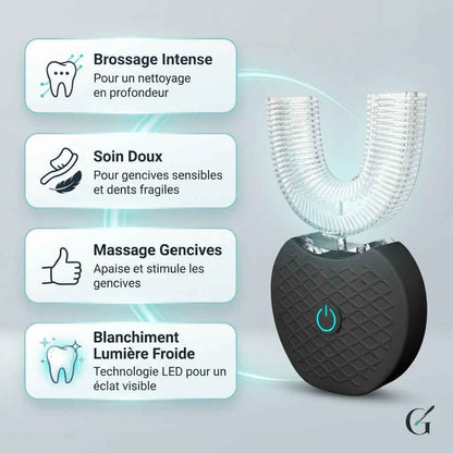 Brosse à dents électrique U-Brush 360° – Blancheur & Soin Intelligent