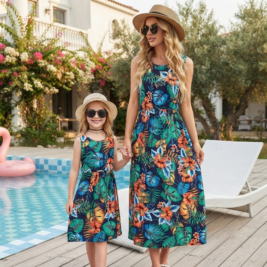 Robe de plage de vacances Mère et fille