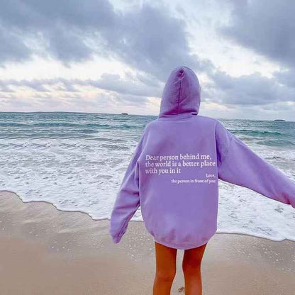 Sweat à capuche unisexe tendance avec citation imprimées