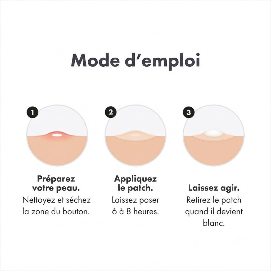 Patch anti-acné pour menton à utiliser jour et nuit