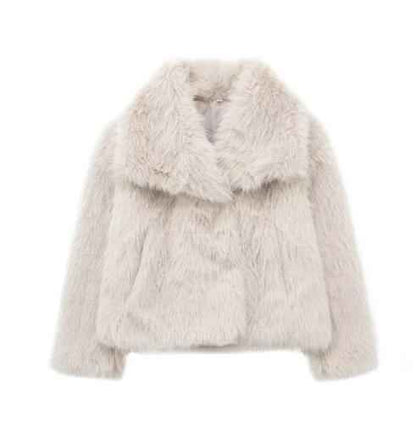 Veste d'hiver en peluche , décontracté à manches longues pour femmes