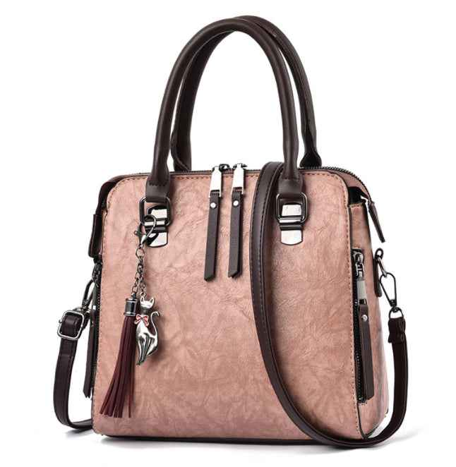 Sac à main vintage femme en cuir PU avec pampilles