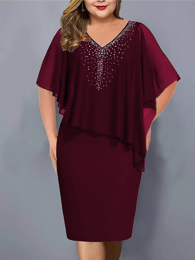 Robe avec manches mi-longues irrégulières