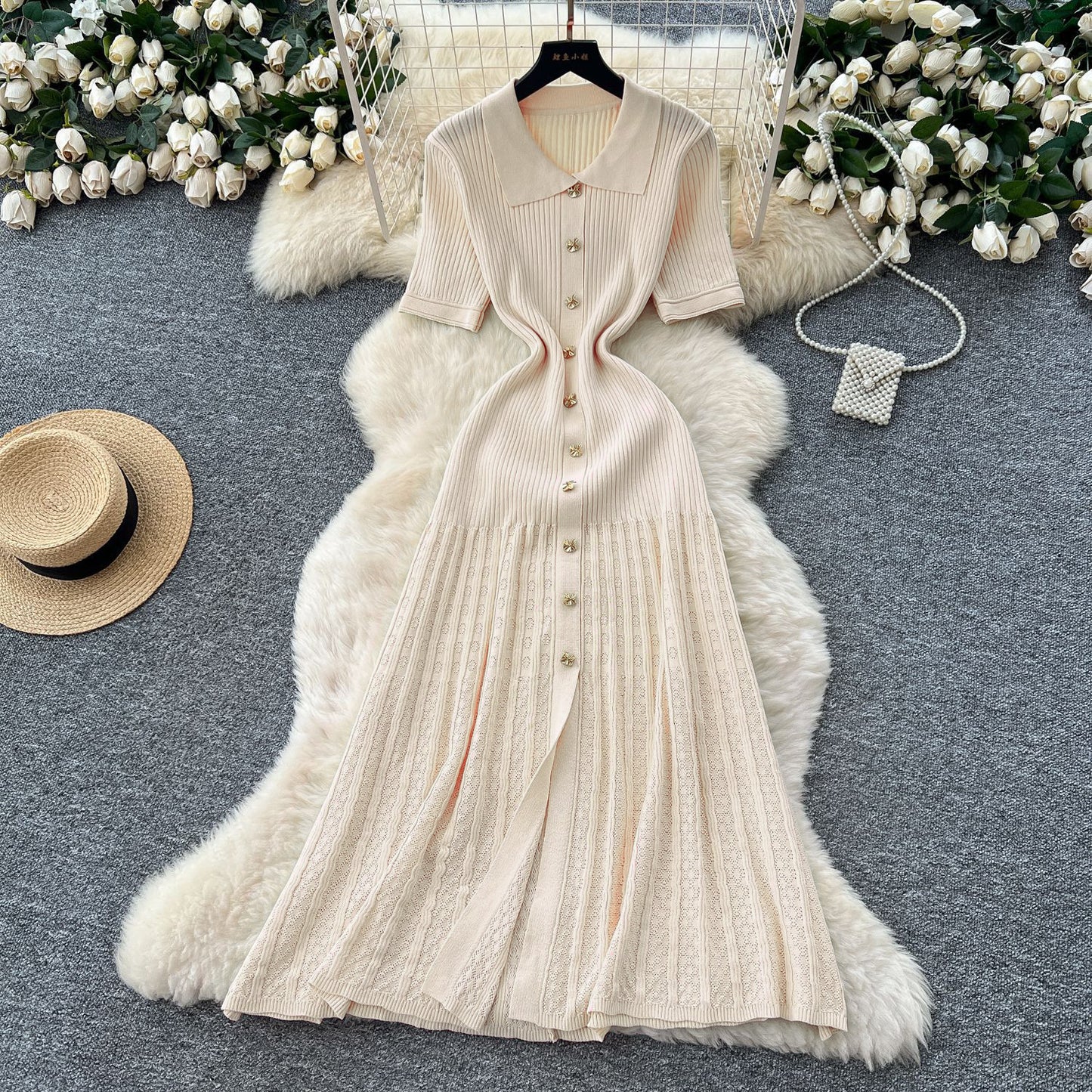 Women's knitted dress, French style