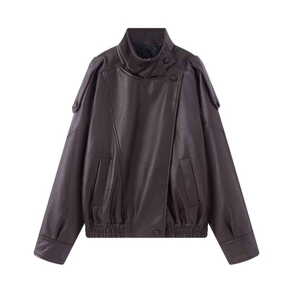 Veste Manteau en Cuir Style Européen , Nouvelle Mode