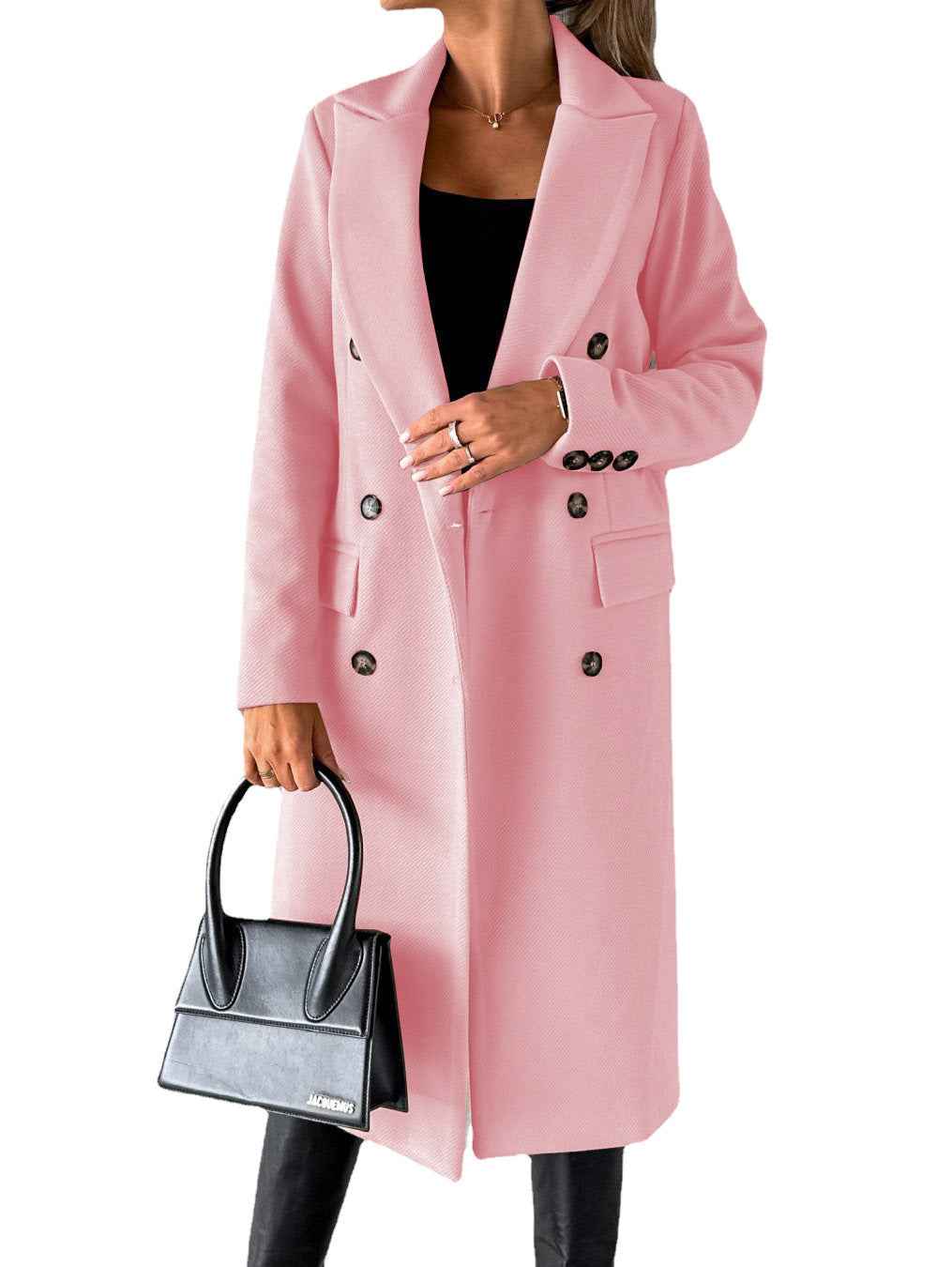 Manteau long à double boutonnage , coupe élégante