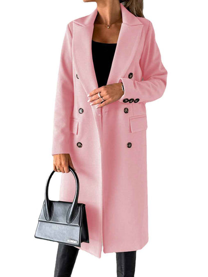 Manteau long à double boutonnage , coupe élégante