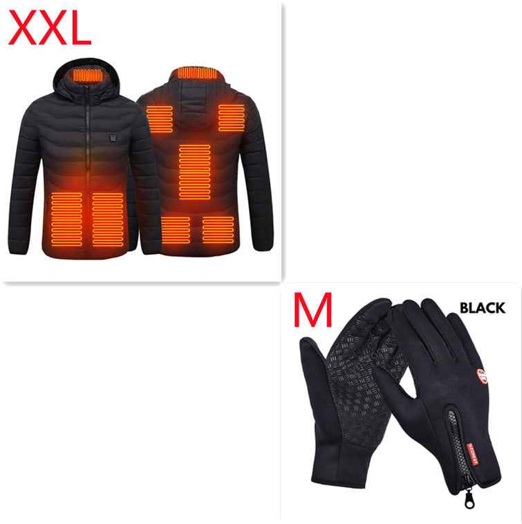 Veste d'hiver chauffante USB en coton électrique pour hommes , vêtement thermique