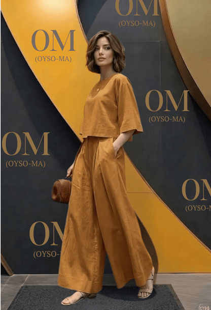 Ensemble Cosmopolite : Chemise Minimaliste et Pantalon Ample - Oyso - ma