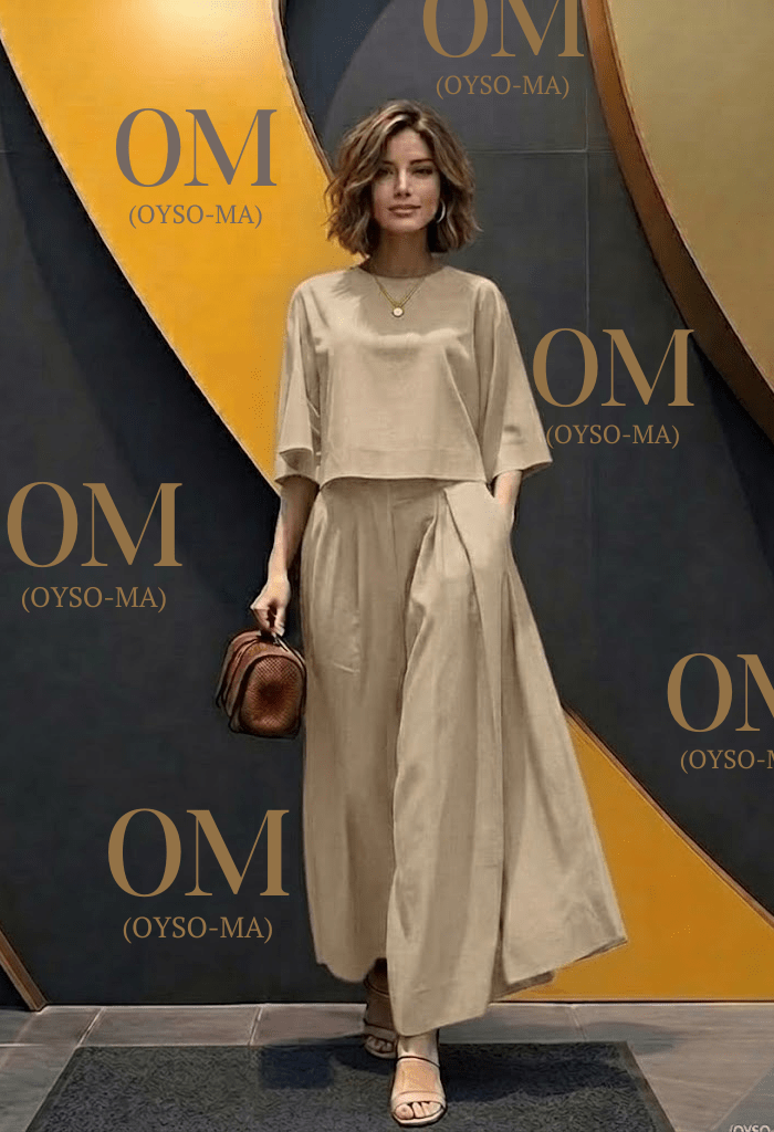 Ensemble Cosmopolite : Chemise Minimaliste et Pantalon Ample - Oyso - ma