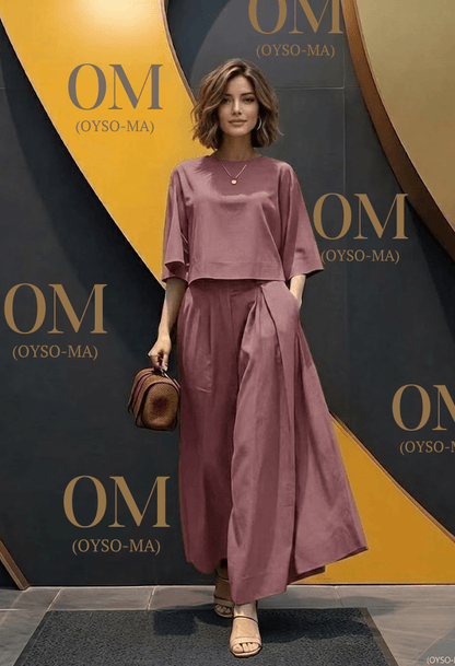 Ensemble Cosmopolite : Chemise Minimaliste et Pantalon Ample - Oyso - ma