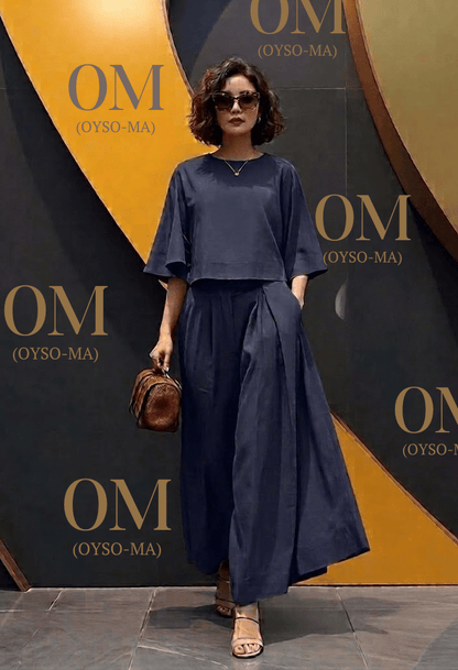 Ensemble Cosmopolite : Chemise Minimaliste et Pantalon Ample - Oyso - ma