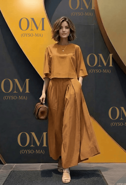 Ensemble Cosmopolite : Chemise Minimaliste et Pantalon Ample - Oyso - ma