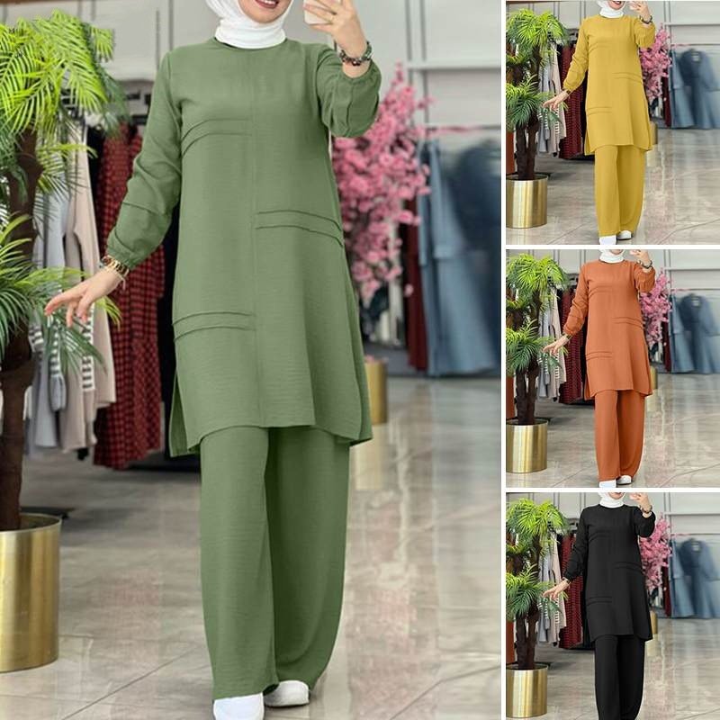 Ensemble Hijab deux pièces de couleur unie - Oyso - ma