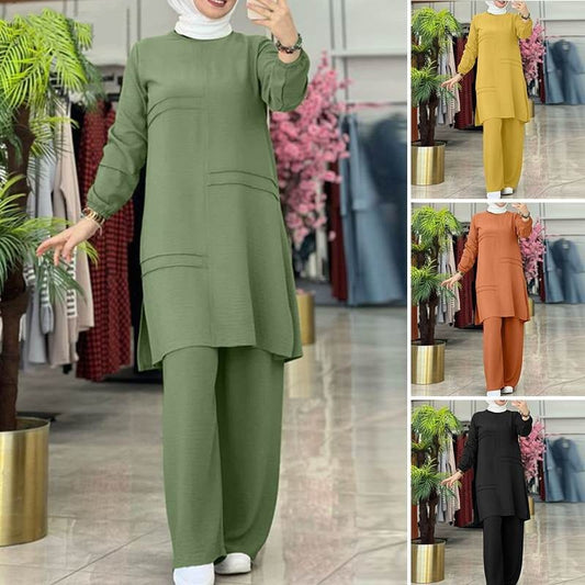 Ensemble Hijab deux pièces de couleur unie - Oyso - ma