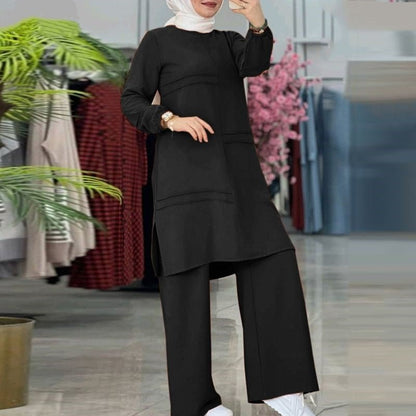 Ensemble Hijab deux pièces de couleur unie - Oyso - ma