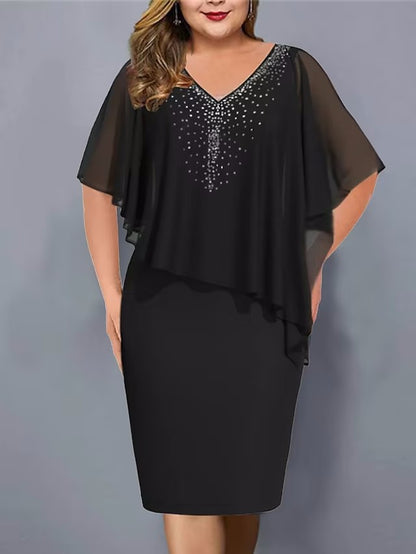 Robe avec manches mi-longues irrégulières
