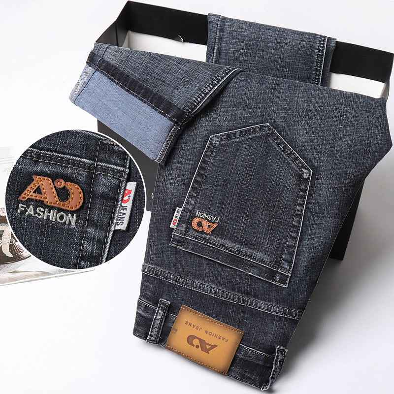 Pantalon Jeans en Conton droits et amples