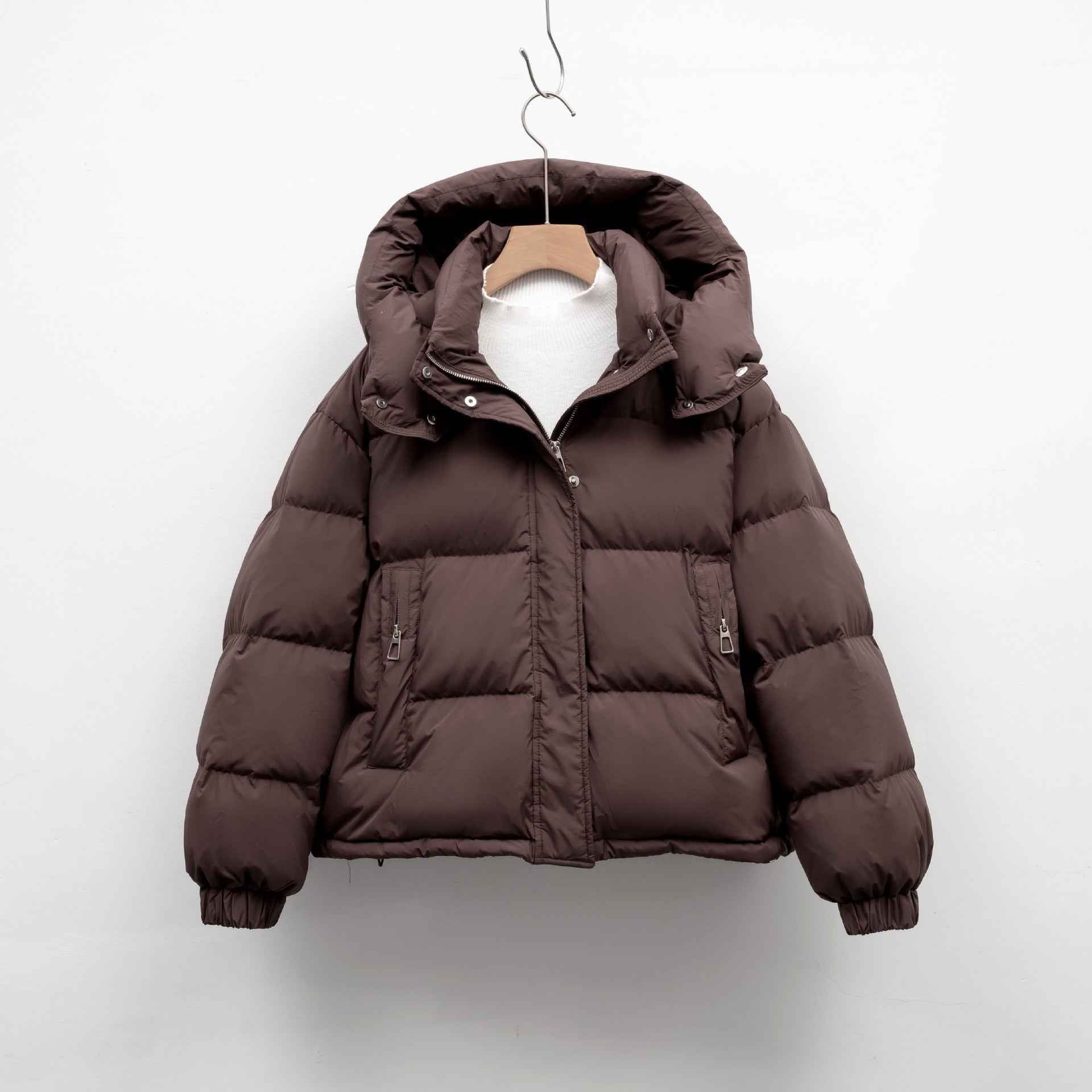 Veste matelassée d'hiver pour femme , simple avec capuche, chaude