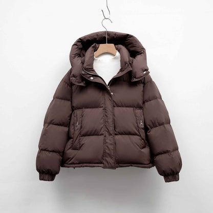 Veste matelassée d'hiver pour femme , simple avec capuche, chaude