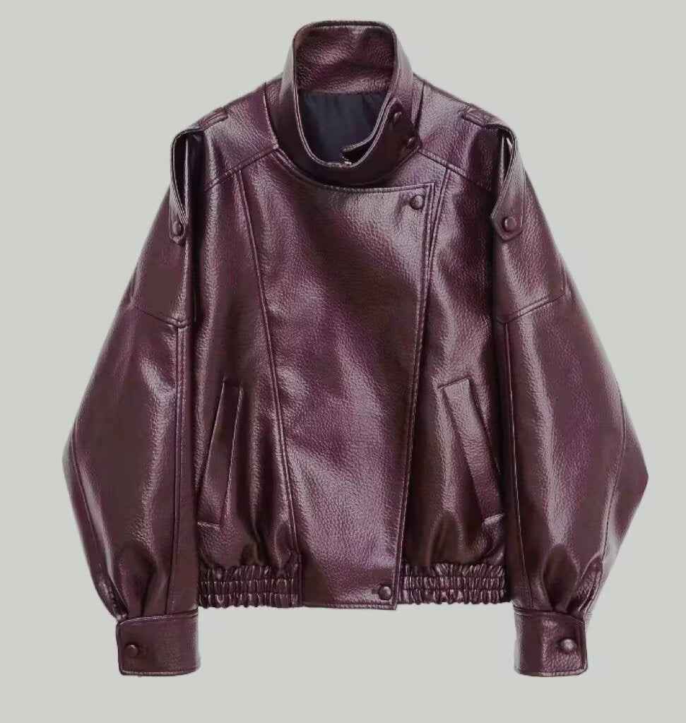 Veste Manteau en Cuir Style Européen , Nouvelle Mode
