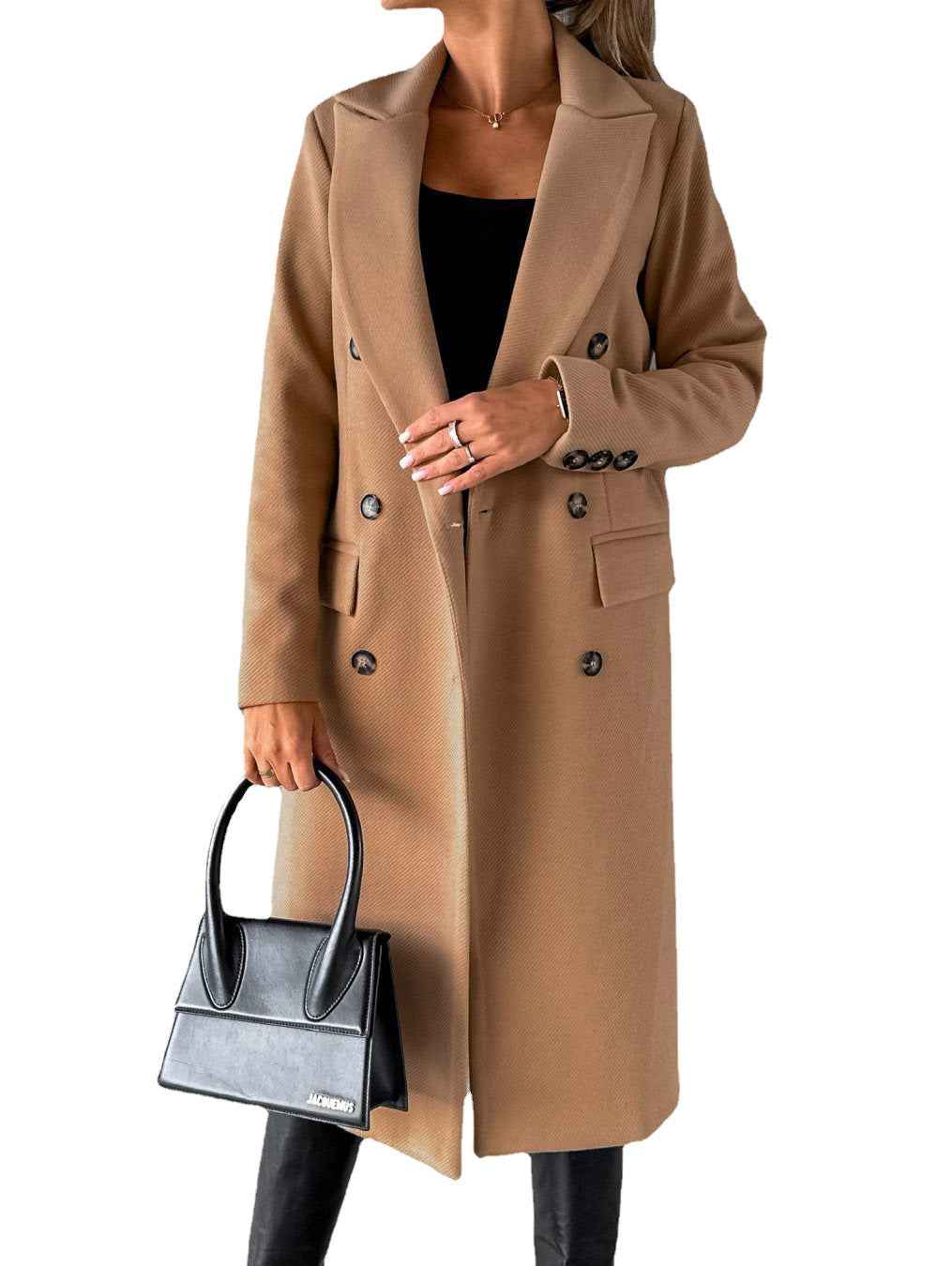 Manteau long à double boutonnage , coupe élégante