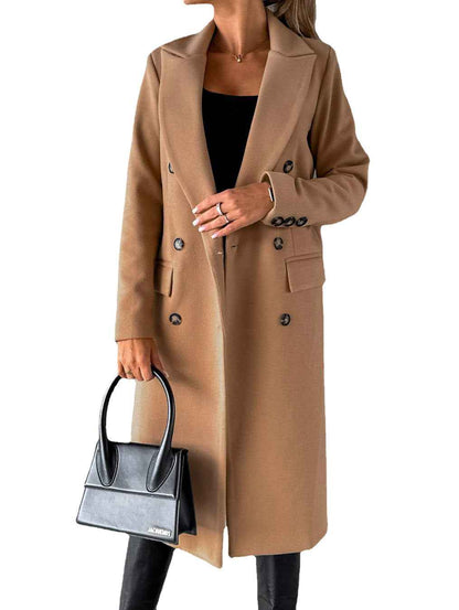 Manteau long à double boutonnage , coupe élégante