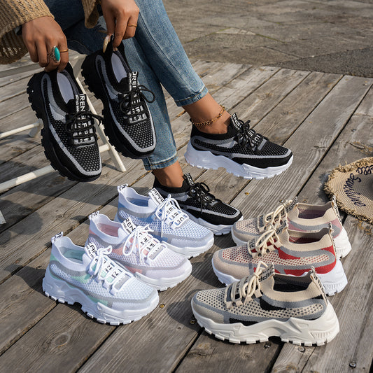 Baskets Flyknit en maille respirantes à lacets pour femmes