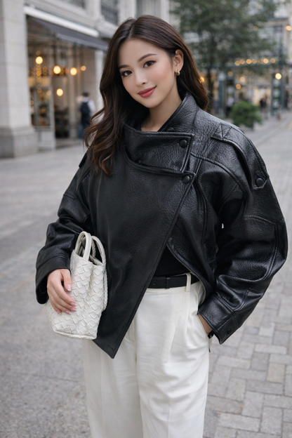 European Style Leather Coat Jacket, New Fashion