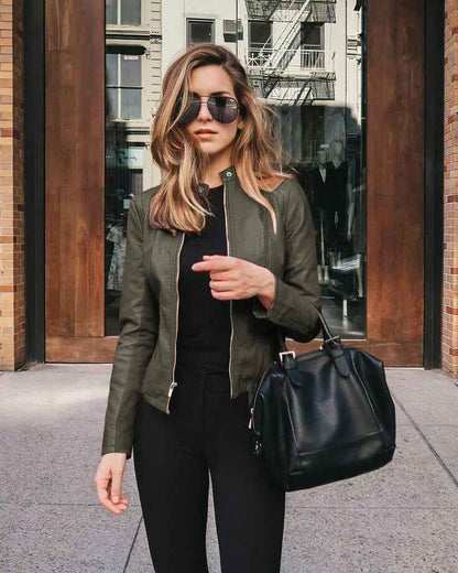 Veste de costume en cuir PU