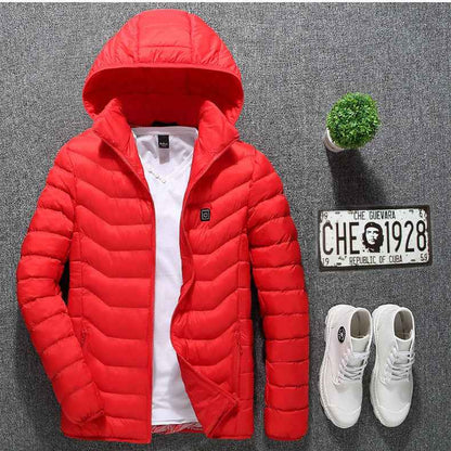 Veste d'hiver chauffante USB en coton électrique pour hommes , vêtement thermique