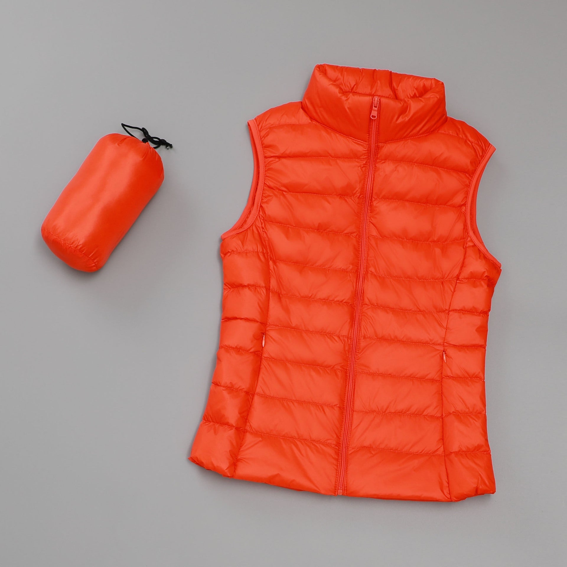 Gilet léger en duvet pour femmes , col montant court slim - Oyso - ma